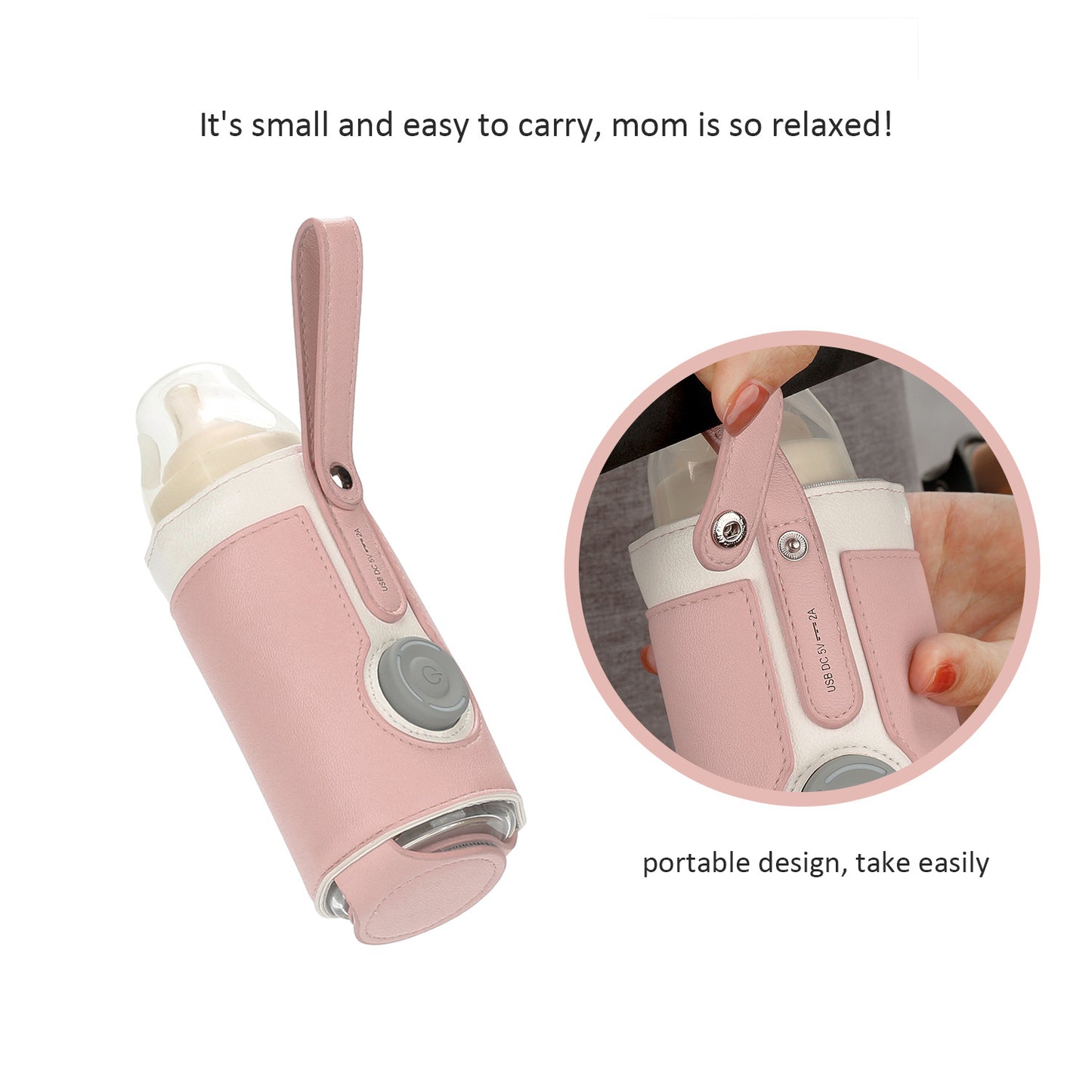 Portable Bottle Warmer, Intelligent Bottle Warmer, Fast Charge, 3-Speed Temperature Regulation