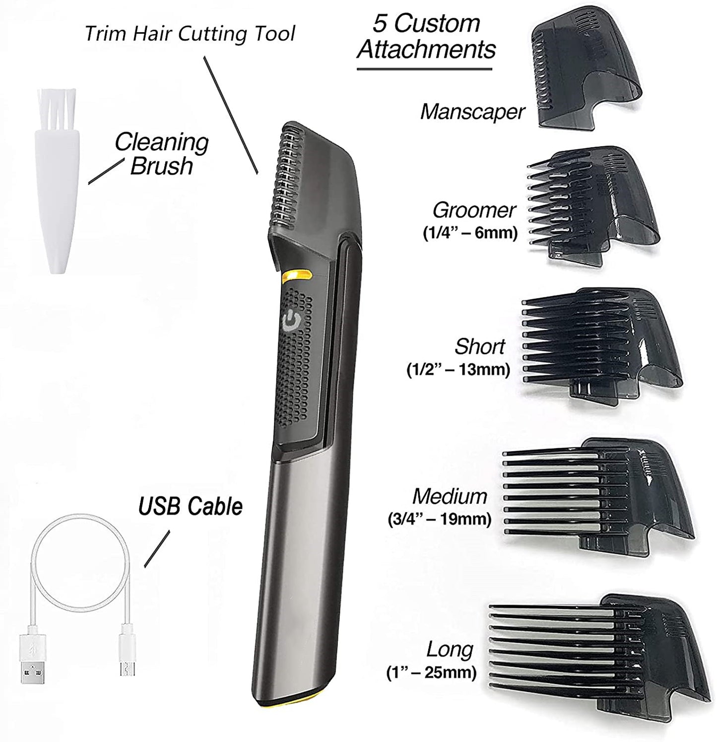 Centerel Titanium TRIM, Lighted Hair Cutting Tool and Body Groomer