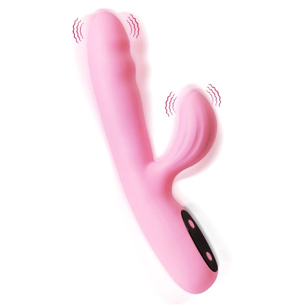 Toy Vibrator for Women 2 in 1 Clitoral Stimulator G Spot Vibrator with 10 Tongue Licking Modes Telescopic & Heating Function Adult Sex Toyl