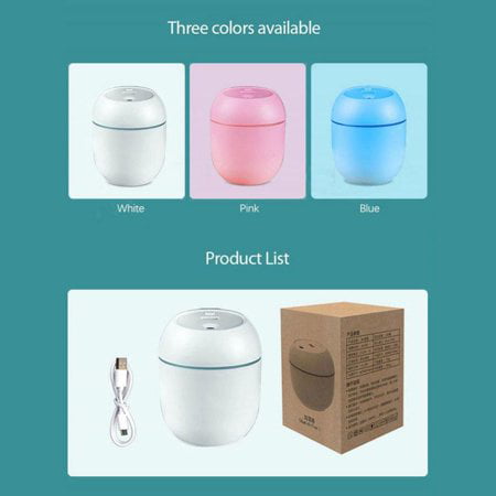 Mini Humidifier, Portable Small Cool Mist Humidifier, USB Personal Desktop Vaporizer, Night Light Function, Super Quiet for Car, Office, Home, Bedroom, Baby Room, Travel