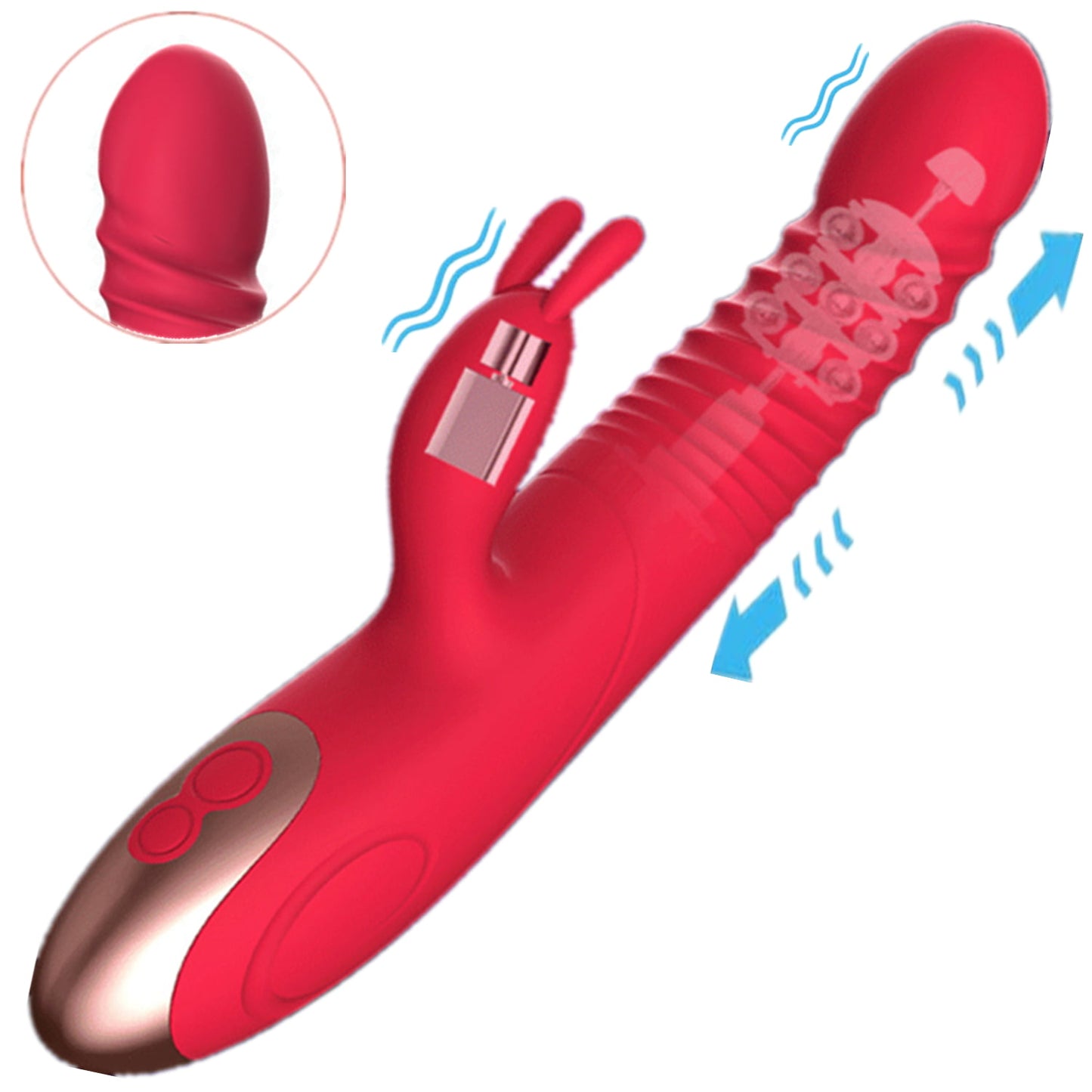 Centerel Vibrator Rabbit Massager G-spot Vibrator with 8 Vibration & 7 Stretch Adult Sex Toys for Women and Couples