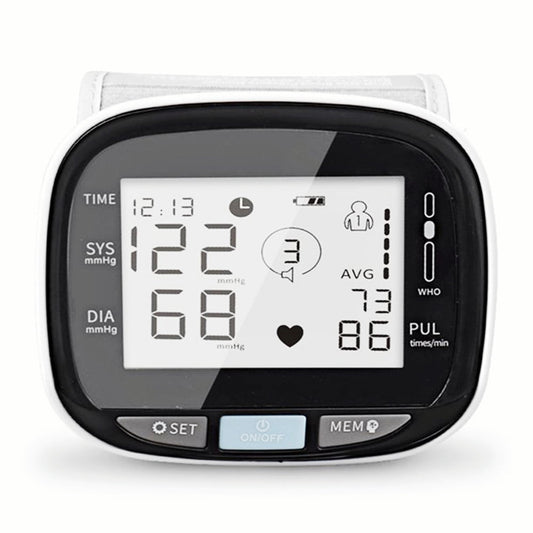 Blood Pressure Monitor, Wrist Blood Pressure Cuff with USB Charging, Home BP Monitor Cuff with Intelligent Voice & Irregular Heartbeat