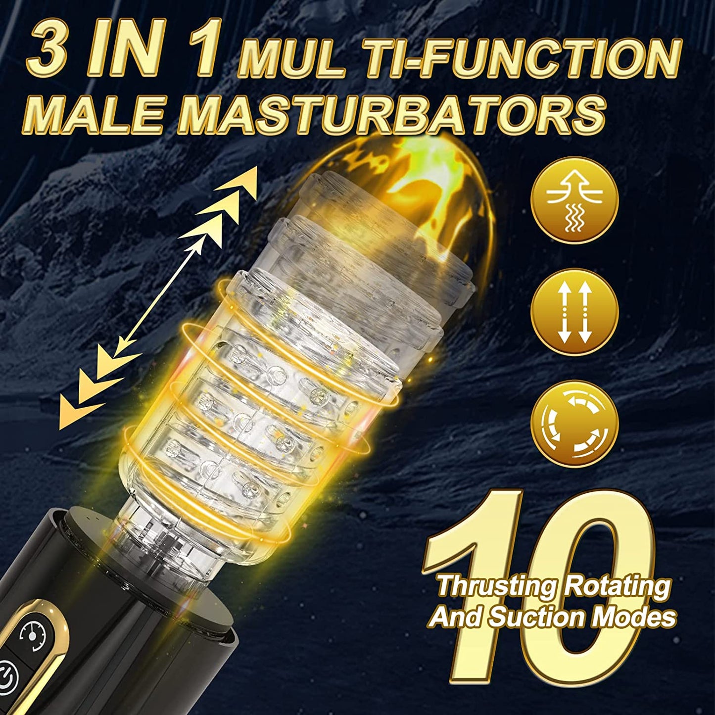 Male Sex Toy Automatic Telescopic Rotating Masturbator Cup For Men Toy Adult Product