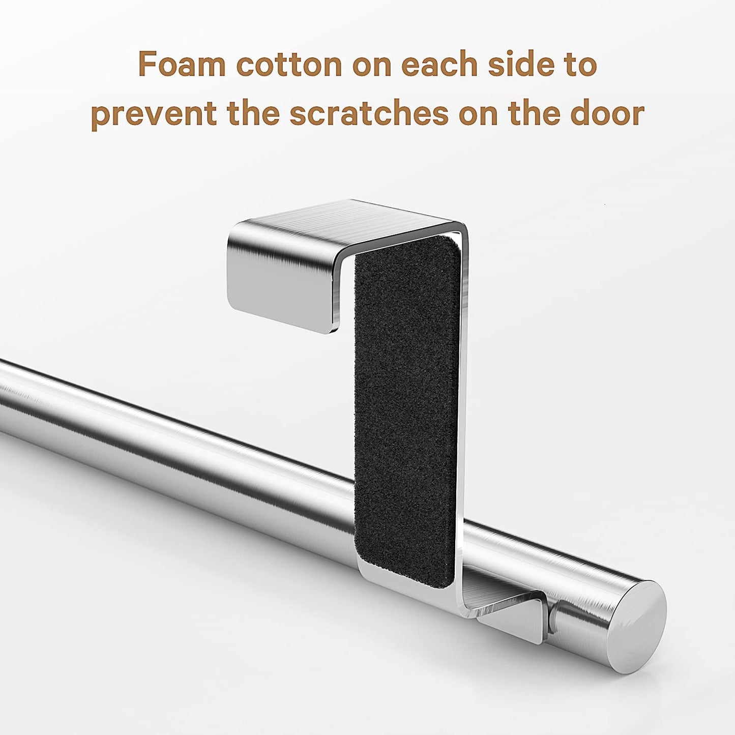 2 Pack Stainless Steel Over Door Towel Rack Bar Holders for Universal Fit on Over Cabinet Cupboard Doors
