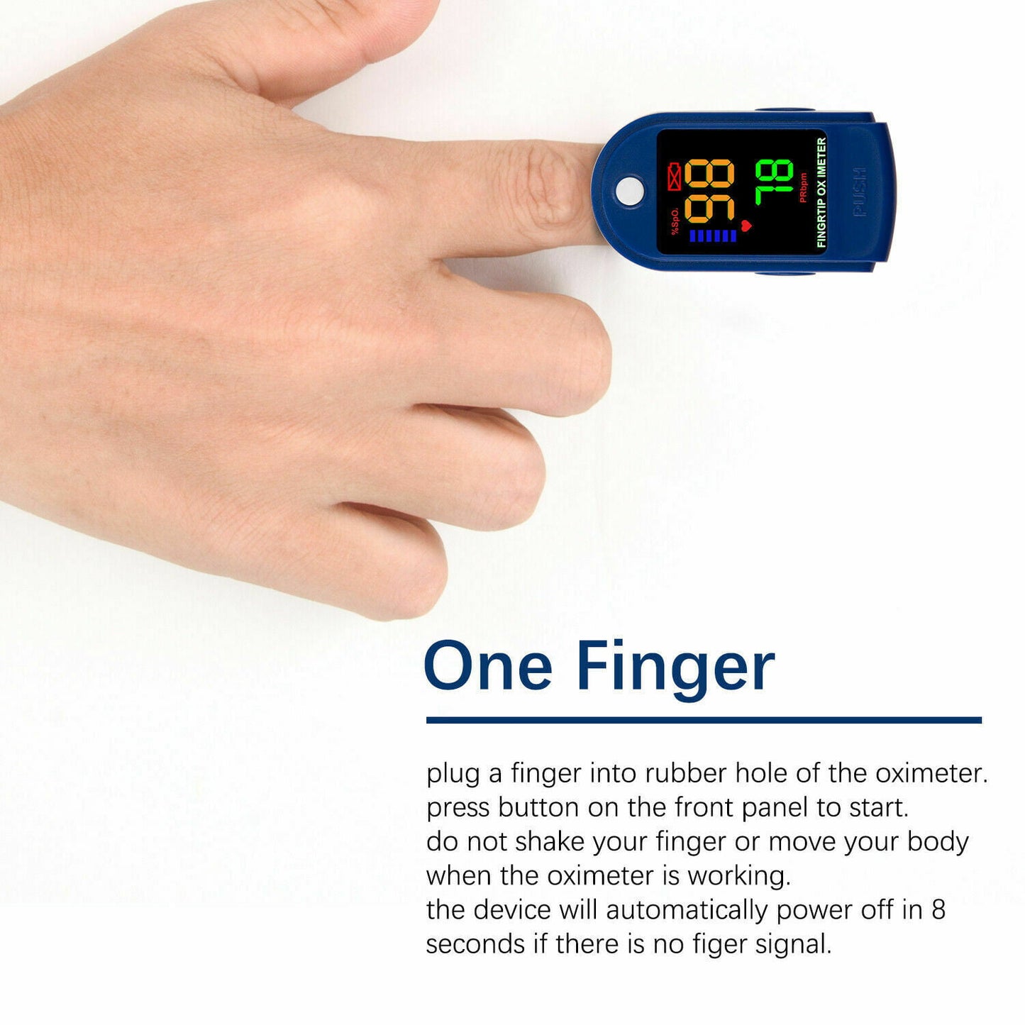 Finger Tip Pulse Oximeter Meter, SpO2 Heart Rate Pulse Oximeter Monitor Blood Oxygen Saturation