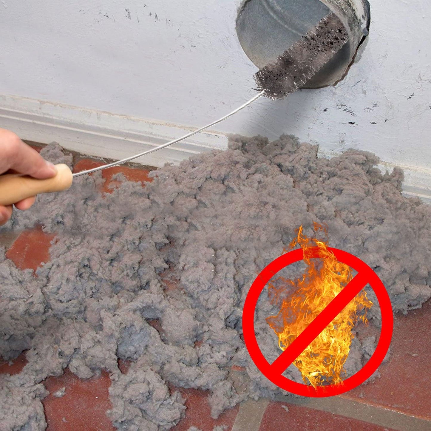 2 Pack Dryer Vent Cleaner Kit Dryer Lint Brush Vent Trap Cleaner Long Flexible Refrigerator Coil Brush Household Cleaning Brushes