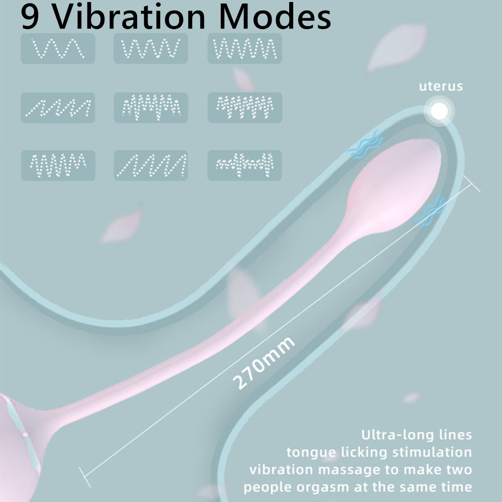 Rose Vibrator Tongue Licking with Vibrating Egg, 2 in 1 G Spot Clitoral Stimulation with 9 Licking and 9 Vibrating Modes, Adult Sex Toys for Women-Red