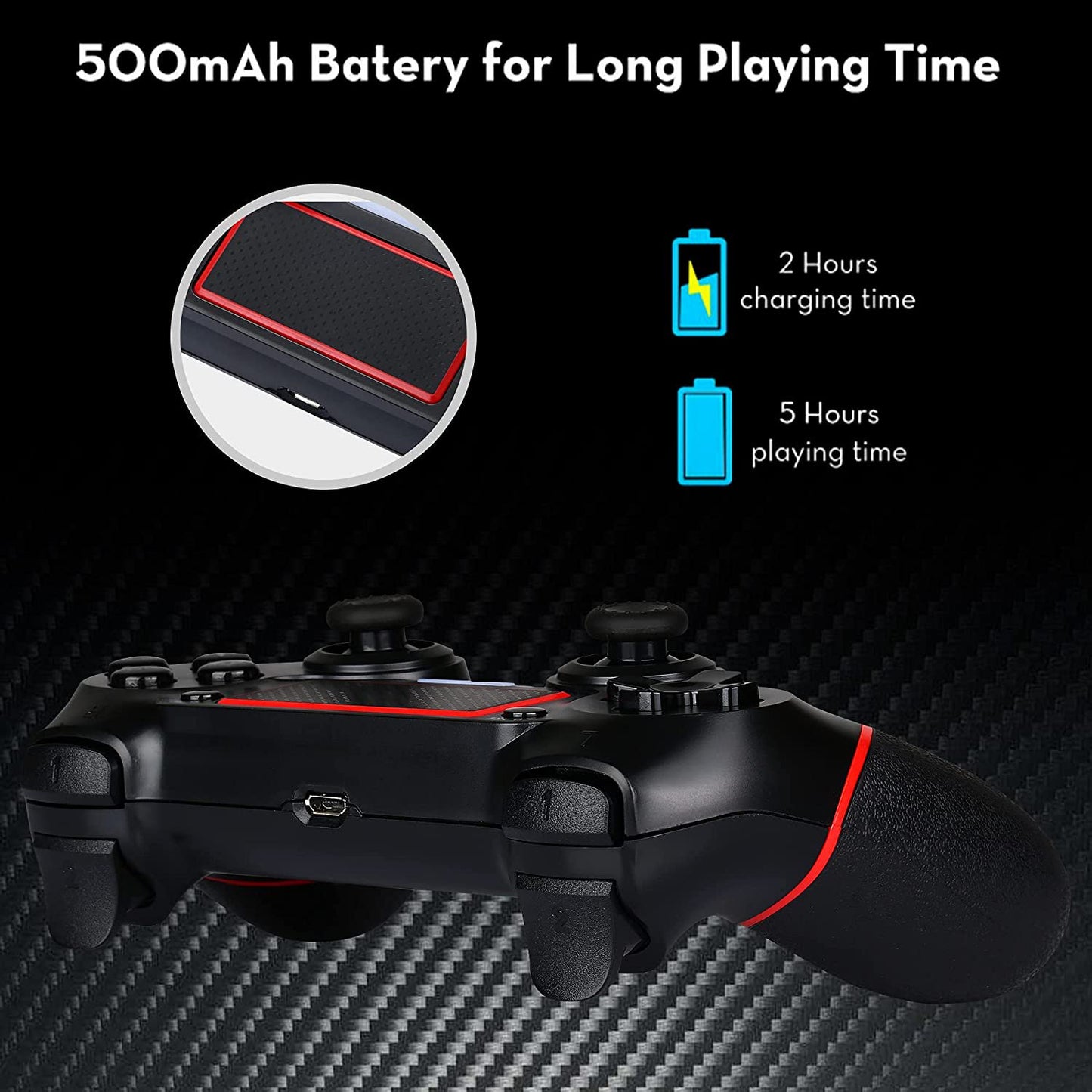 Wireless Game Controller for PS-4/Slim/Pro with LED Indicator Gamepad Remote Joystick