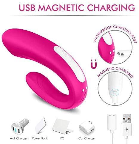 CENTEREL 9 Powerful Vibration Modes Waterproof Rechargeable G-spot Vibrator Wireless Remote Control Massager for Women or Couples-Rose Red