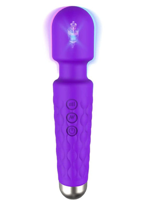 Wand Massager Vibrator G Spot Vibrator Wand with 8 Speeds 20 Vibration Modes, Quiet Cordless Personal Massager Sex Toys for Women-Purple