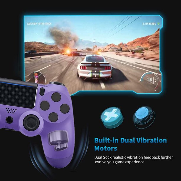 Wireless Bluetooth Controller for PS4 Gamepad Joypad, Purple