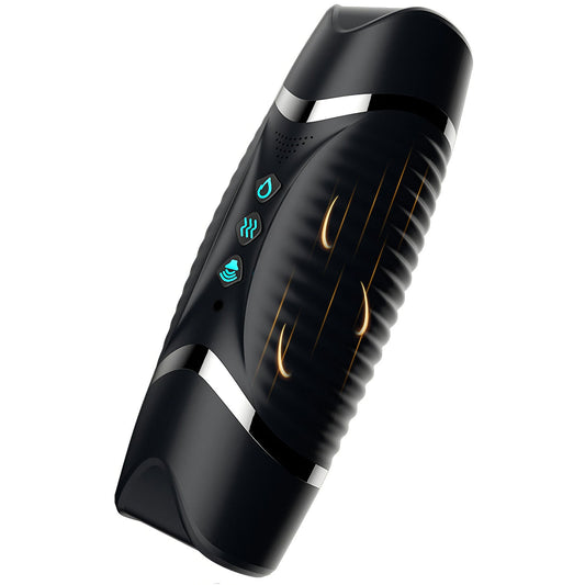 Automatic Male Masturbator Black Hole PRO Dual Channel Heated Male Masturbation Cup with 10 Vibration Modes Sex Toys for Men