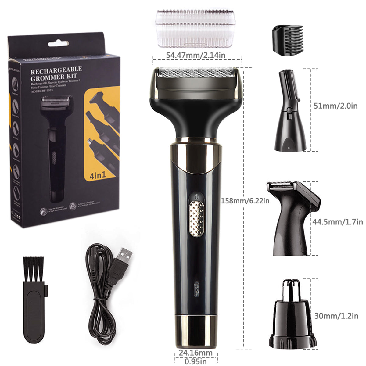 [Upgraded 2022] Elecsop Electric Razors Beard Trimmer for Men, 4 in 1  Women's Bikini Trimmer Shaver Wet & Dry Painless Rechargeable Bikini Trimmer