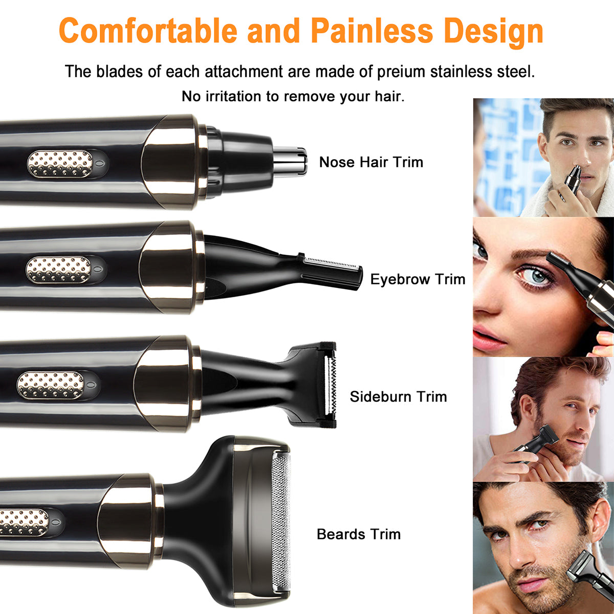 [Upgraded 2022] Elecsop Electric Razors Beard Trimmer for Men, 4 in 1  Women's Bikini Trimmer Shaver Wet & Dry Painless Rechargeable Bikini Trimmer