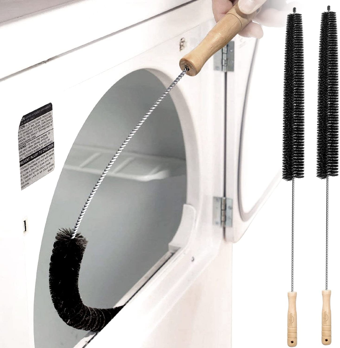 2 Pack Dryer Vent Cleaner Kit Dryer Lint Brush Vent Trap Cleaner Long Flexible Refrigerator Coil Brush Household Cleaning Brushes