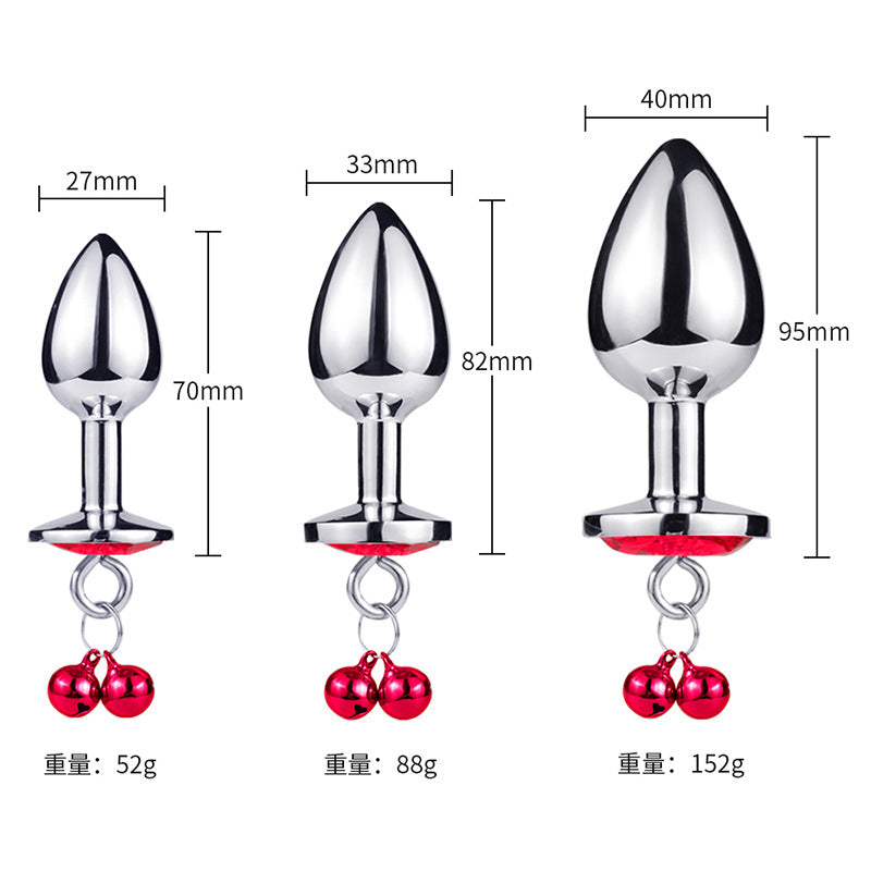 Butt Plug Anal Sex Toy, 3 Pcs Steel Attractive Anal Jewelry- Metal Anal Plug and Metal ChainTrainer Kit, Anal Training Set Prostate Sex Toys for Beginners Advanced Users