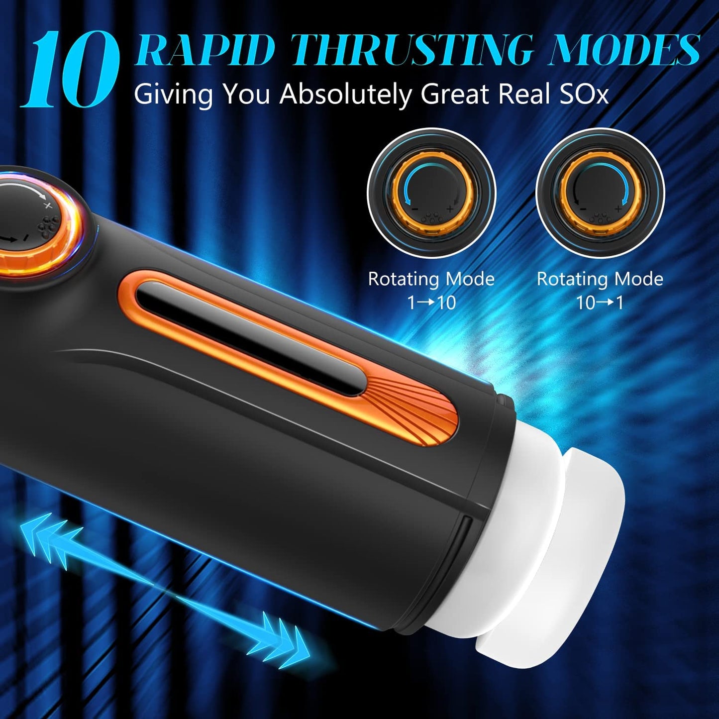 Centerel Male Masturbator 4 in 1  Automatic Masturbator with 10 Thrusting & 10 Vibrating & 4 Sucking Modes 40 ℃ Heating Sex Toys for Men