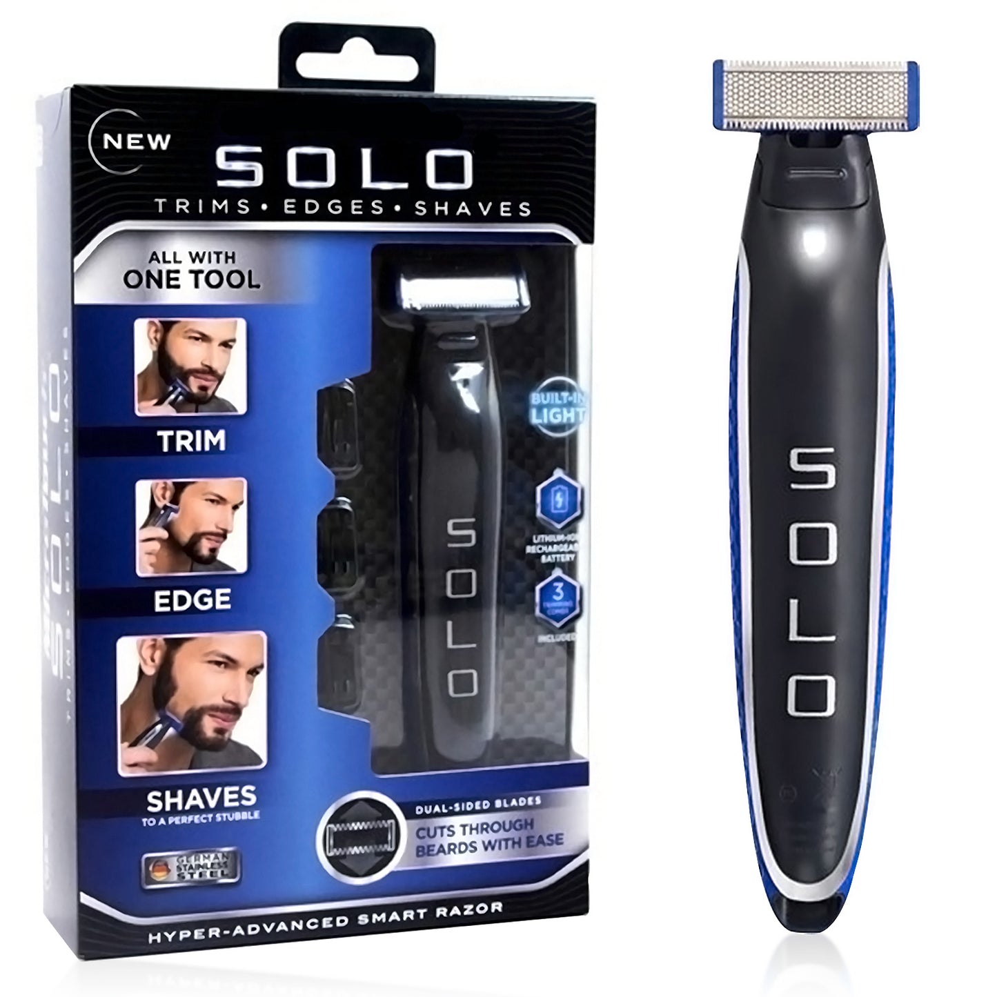 Solo Shaver- All-in-One Rechargeable Electric Shaver,Full Body Hair Trimmer Electric Razor for men