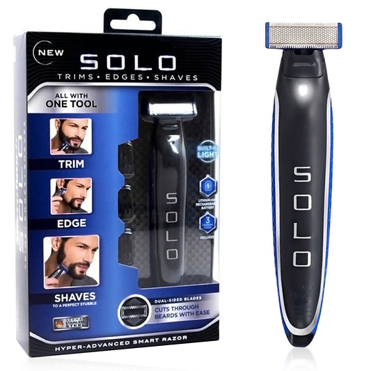 Solo Shaver, All-in-One Rechargeable Electric Shaver, Full Body Hair Trimmer Electric Razor for Men