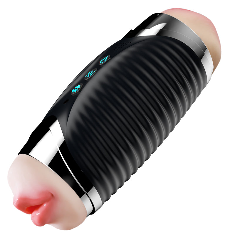 Automatic Male Masturbator Black Hole PRO Dual Channel Heated Male Masturbation Cup with 10 Vibration Modes Sex Toys for Men