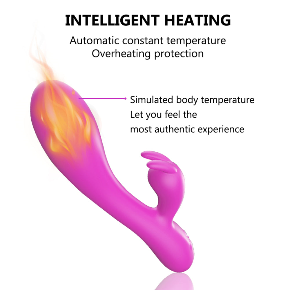 Centerel Rabbit Vibrator Sex Toys Dildo with Heating & 16 Vibration Modes,G-Spot Clitoral Vibrator for Women Couple