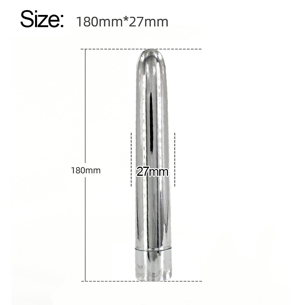 CENTEREL 7" Classic Vibrator 1 Button 10 Functions Water-Resistant Motor Adult Sex Toy-Silver