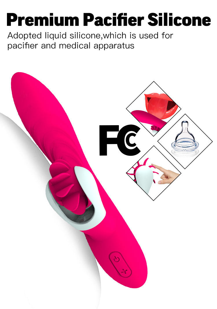 G Spot Vibrator ,IP X7 Waterproof Rose Sex Toys for Vaginal G-spot Stimulation,Waterproof Dildo Vibrator with 12 Frequency Vibrations Dual Motor Stimulator for Women or Couple Fun(Rose Red)