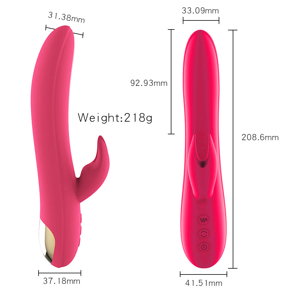 Centerel Rabbit Vibrator Dildo with 10 Vibrating Modes and 42℃ Heating G-Spot Stimulator Adult Sex Toys for Women