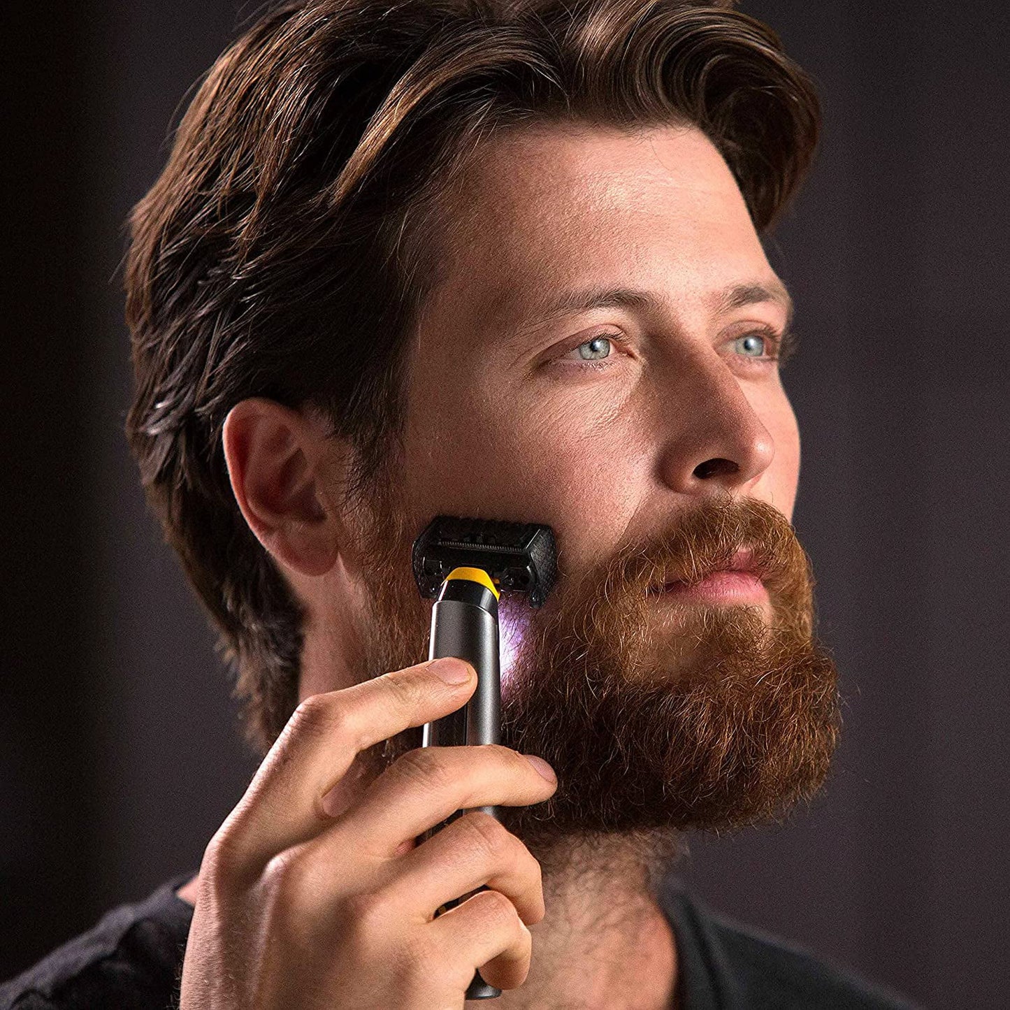 Centerel SOLO Titanium, Rechargeable Beard & Body Razor that Trims, Edges, Shaves, and Grooms