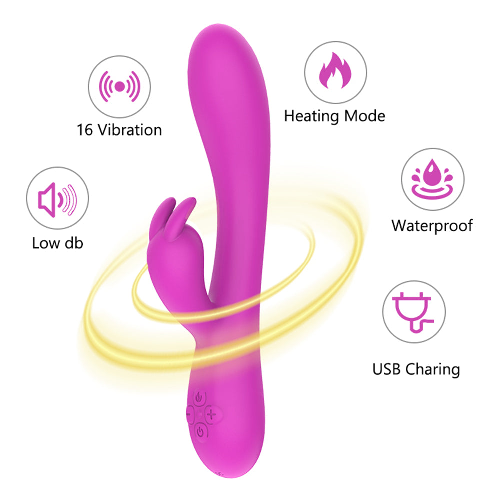 Centerel Rabbit Vibrator Sex Toys Dildo with Heating & 16 Vibration Modes,G-Spot Clitoral Vibrator for Women Couple