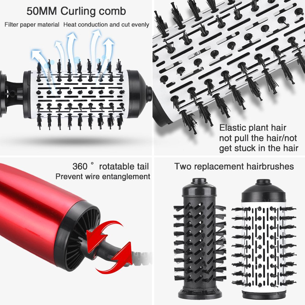 Hair Dryer Brush, Rotating Hot Air Brush, One-Step Hair Dryer And Volumizer, Ceramic Negative Ion Curling Straightening Brush