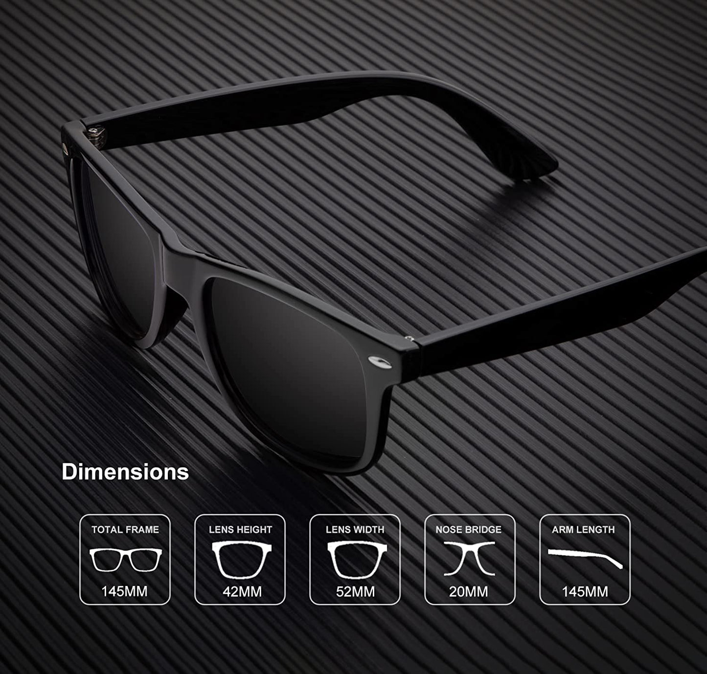 Polarized Sunglasses for Men and Women Matte Finish Sun glasses Color Mirror Lens 100% UV Blocking (3 Pack)