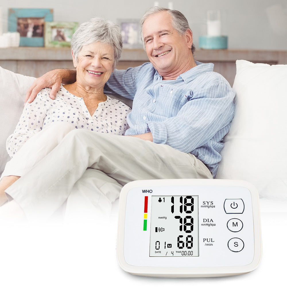 Blood Pressure Cuff, Rechargable Upper Arm Blood Pressure Monitor BP Machine, Accurate Blood Pressure Machine Kit, Pulse Rate Monitor for Home Use