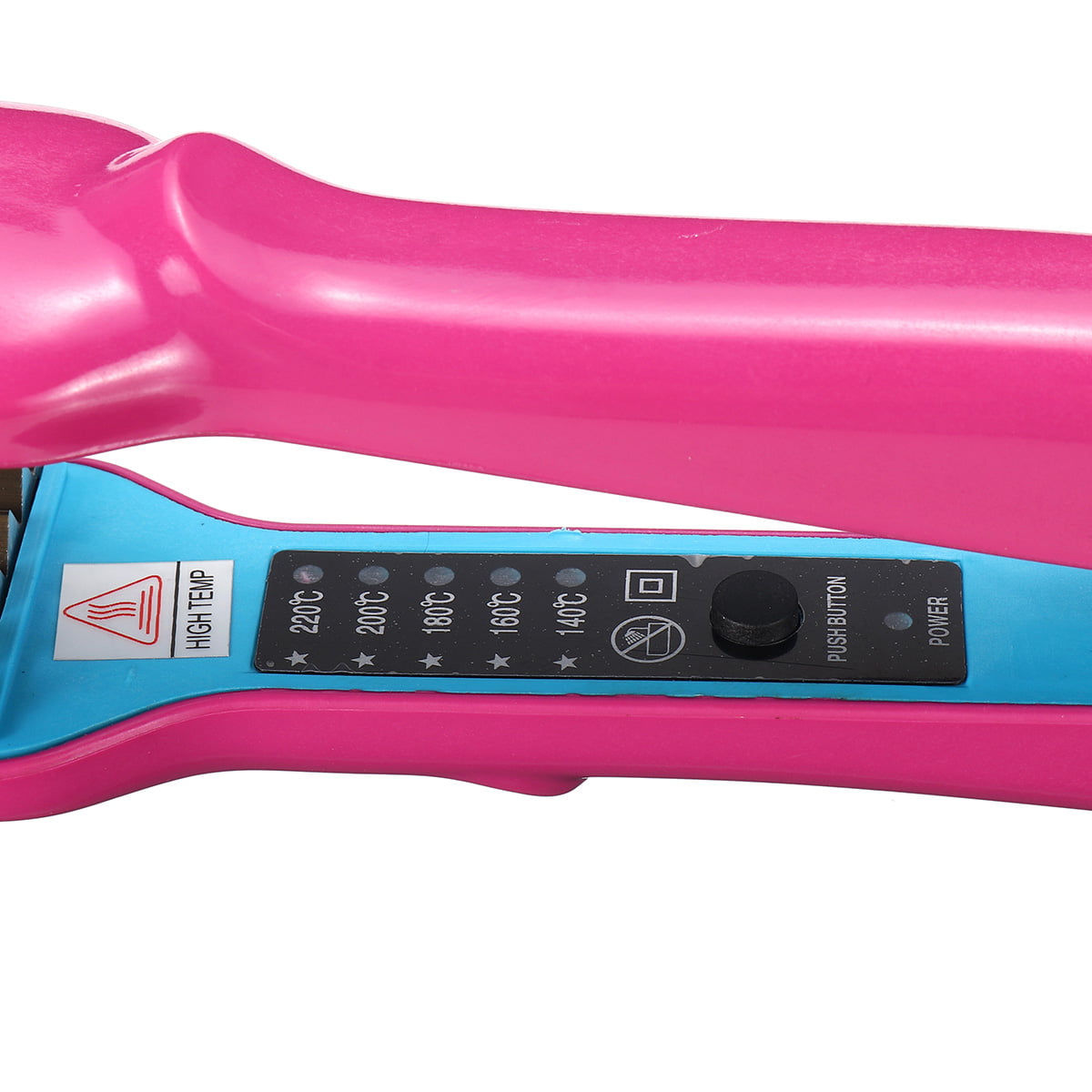 Professional Hair Crimper Curler Wand Dry&Wet Use Ceramic Curling Iron with 5-Speed Temperature Control,Rose Red