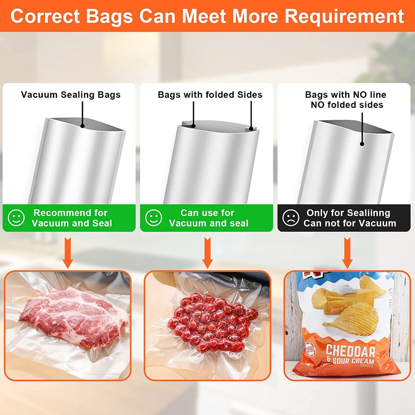 Vacuum Sealer Machine  Automatic Food Sealer with 4PCS Vacuum Bags, One-key Auto Food Sealers Vacuum Packing Machine with for Food Preservation, Dry & Moist Universal, Moisture Proof