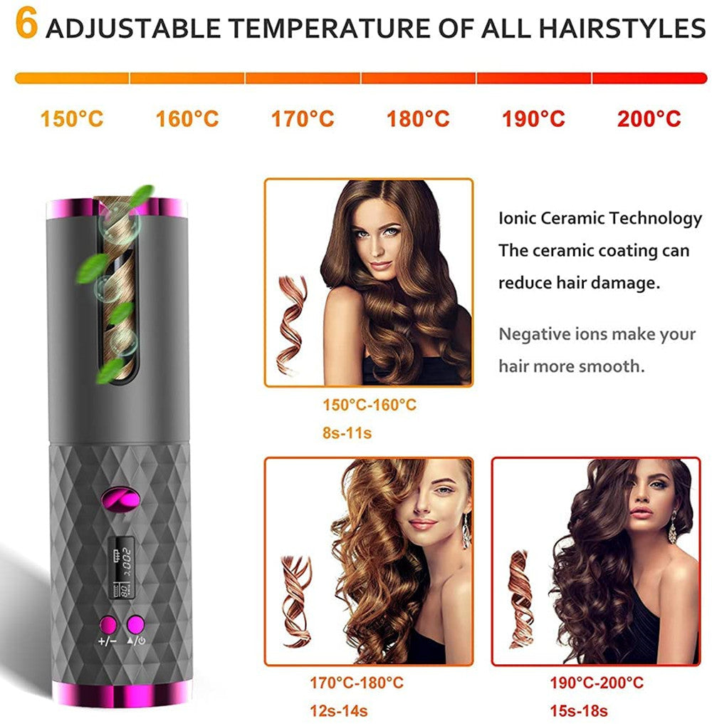 Elecsop Automatic Hair Curler Cordless Hair Curling Iron for Women