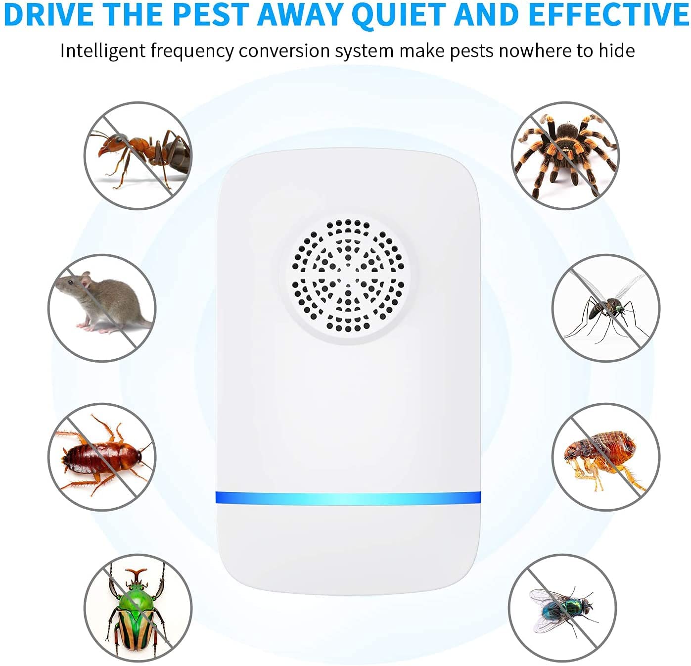 Ultrasonic Pest Repeller, 6 Count, Indoor Use Only, Repels Rodents, 6 Packs