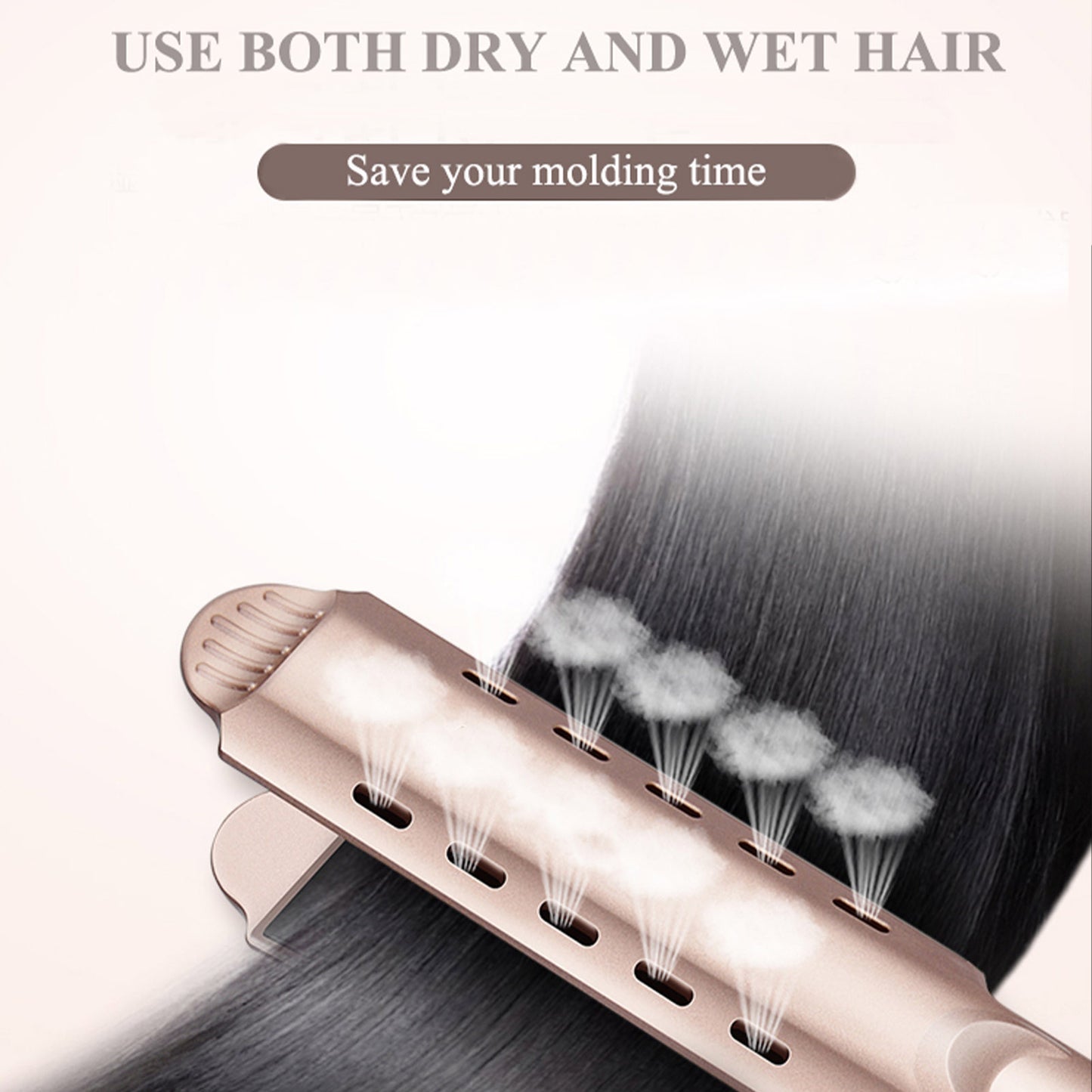 Hair Straightener and Curler, Nano-Ceramic & Titanium Plate 2 in 1 Flat Iron, Advanced Ionic Technology, Gold