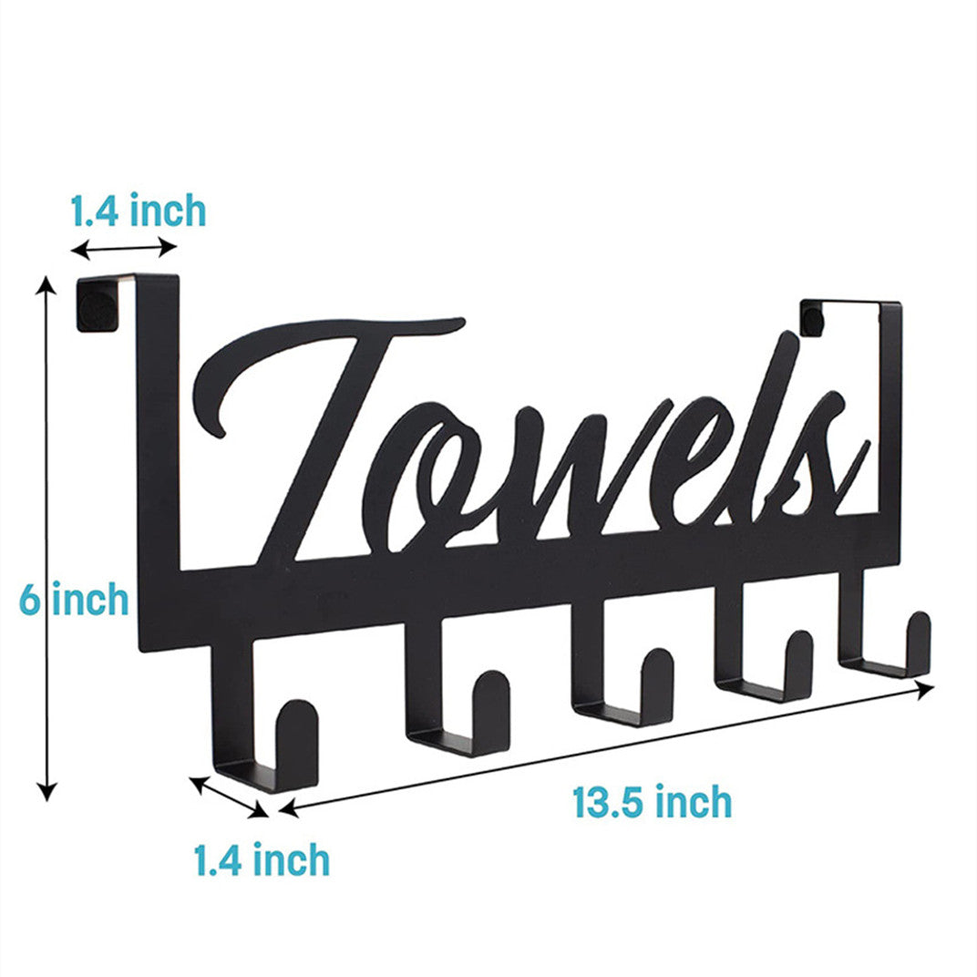 Towel Rack Towel Hooks for Wall Mount Black Towel Holder Outdoor Pool Hook for Bathroom Decor Storage(Black)