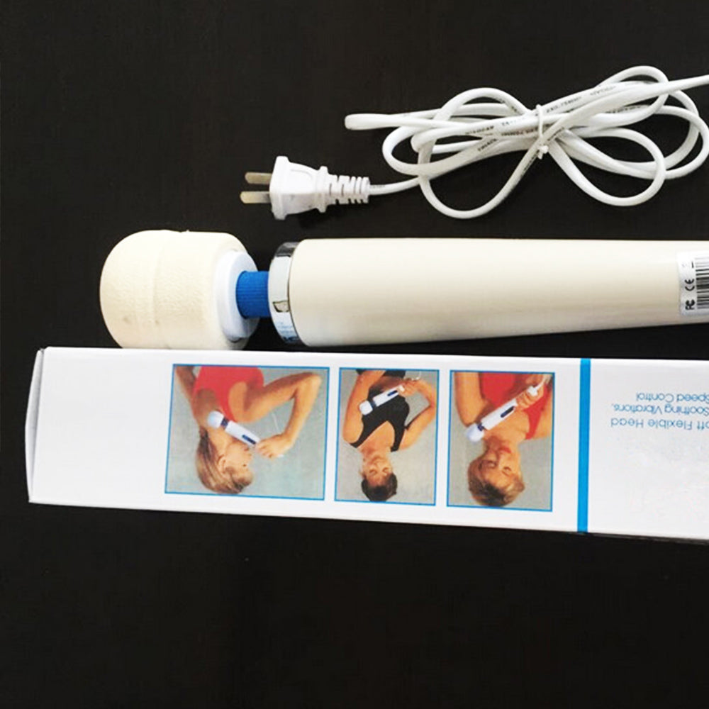 Wired Powerful Handheld Wand Massager, Personal Total Body Therapy Massager Wand for Sports Recovery (White)