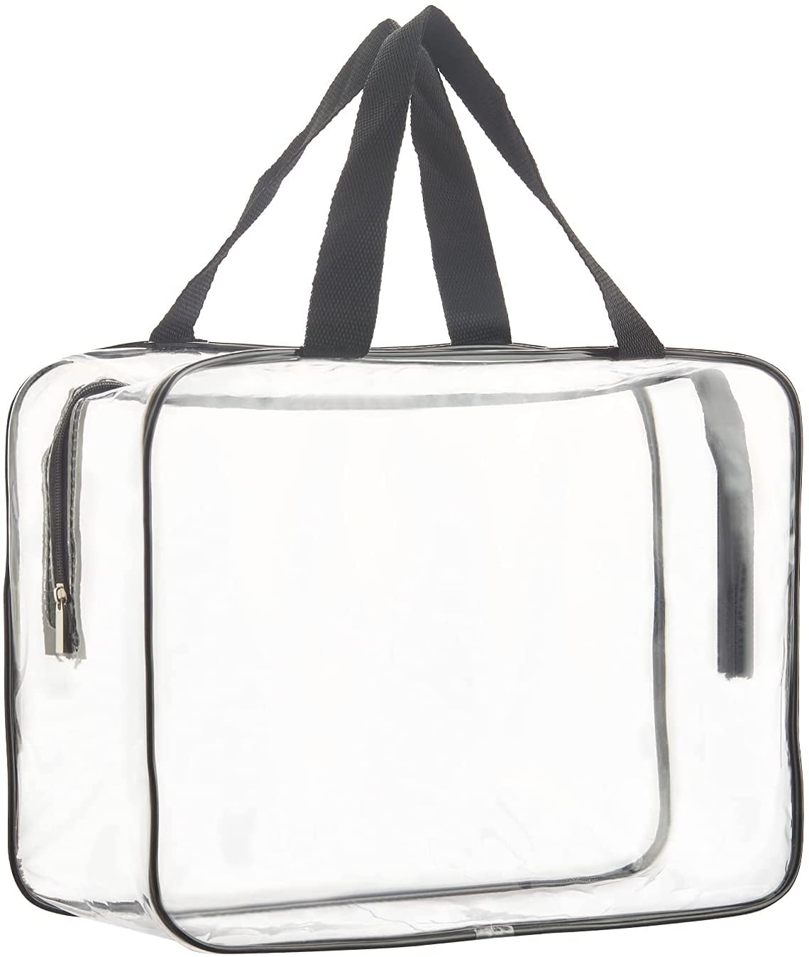 2 Pieces Large Clear Makeup Cosmetic Toiletry Organizer Bag, Clear Plastic Tote Bags, Waterproof Transparent Small Clear Handbag Purse