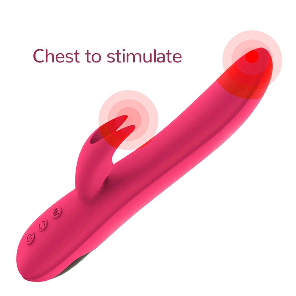 Centerel Rabbit Vibrator Dildo with 10 Vibrating Modes and 42℃ Heating G-Spot Stimulator Adult Sex Toys for Women