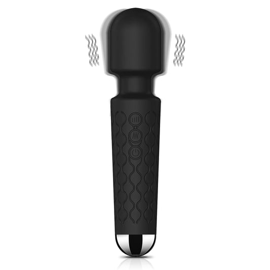 Wand Massager Vibrator with 8 Speeds 20 Vibration Modes, Personal Massager Adult Sex Toys for Women-Black