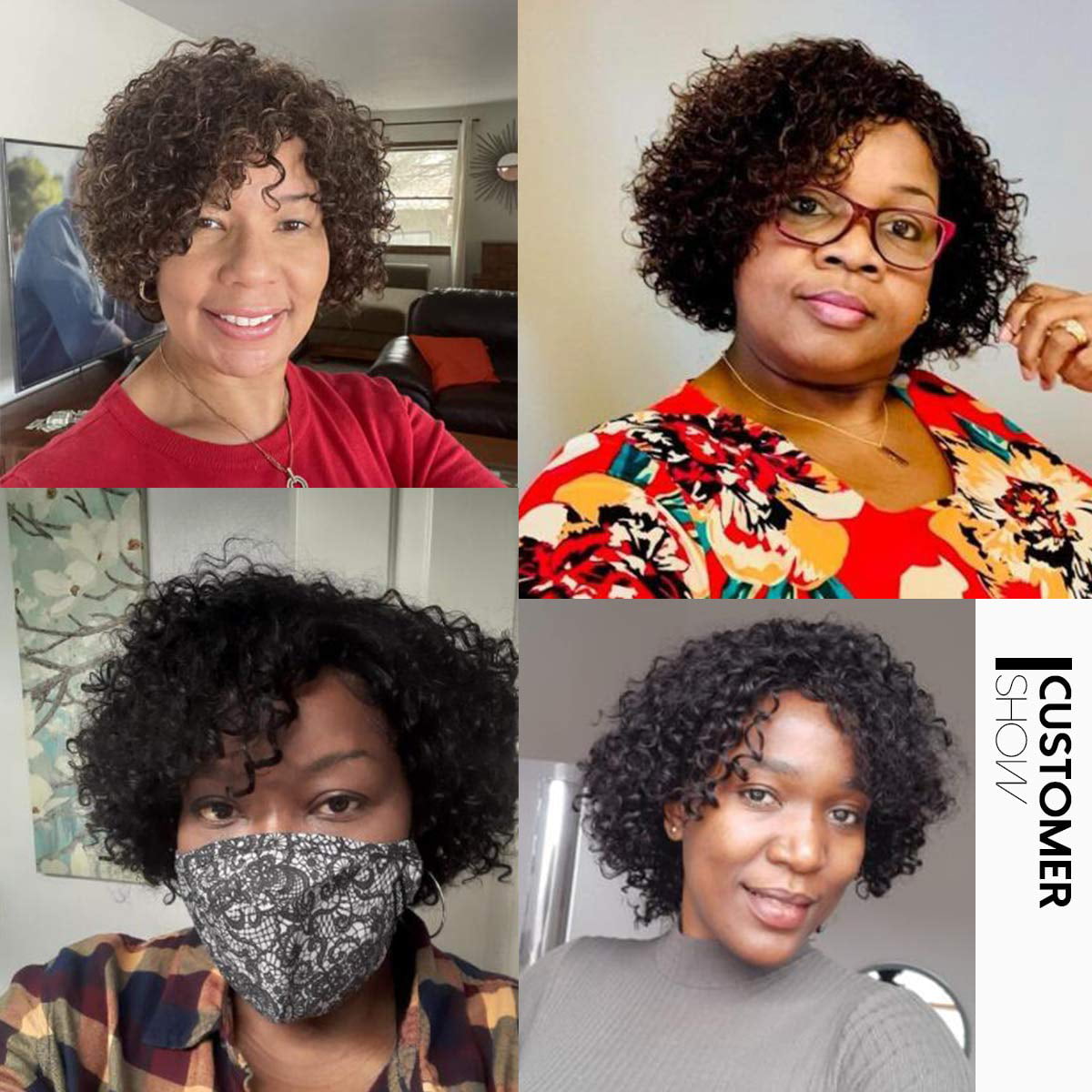 Human Hair Wigs 10 inch Short Kinky Curly Brazilian Wigs For Black Women Short Wigs No Lace Front Natural Color