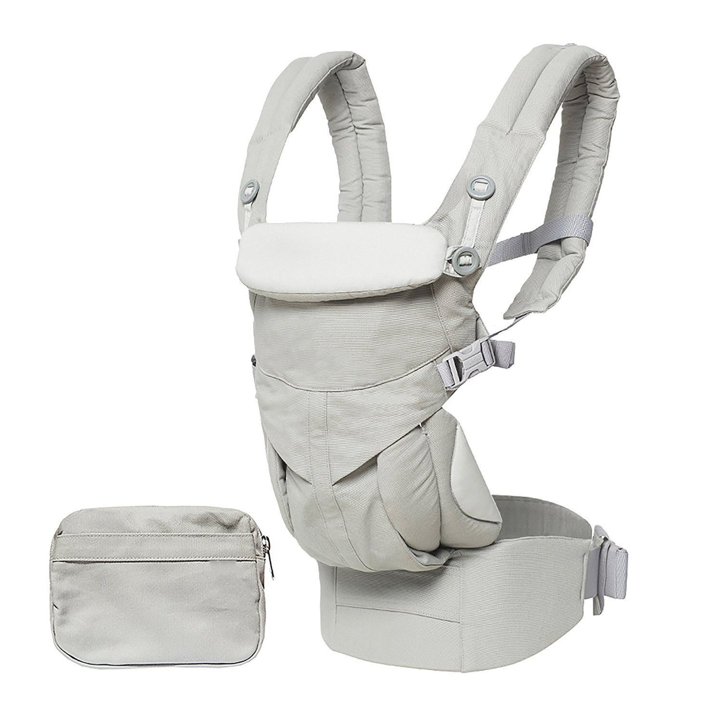 YADALA Omni 360 All-Position Baby Carrier for Newborn to Toddler with Lumbar Support (7-45 Pounds), Pearl Grey