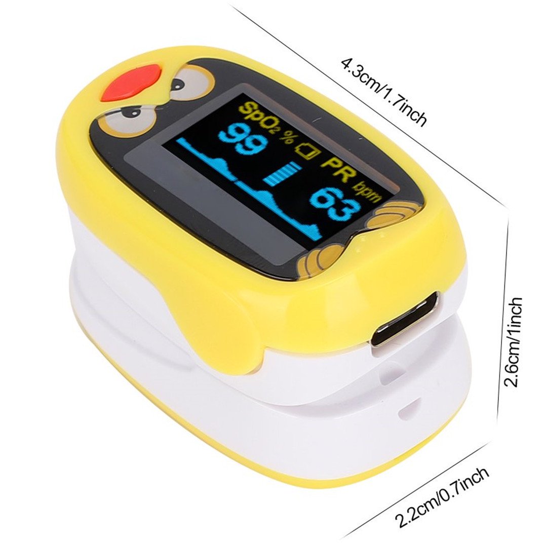 BDUN Kid's Fingertip Pulse Oximeter Rechargeable Pulse Oximeter Monitor Blood Oxygen Saturation with USB Cable