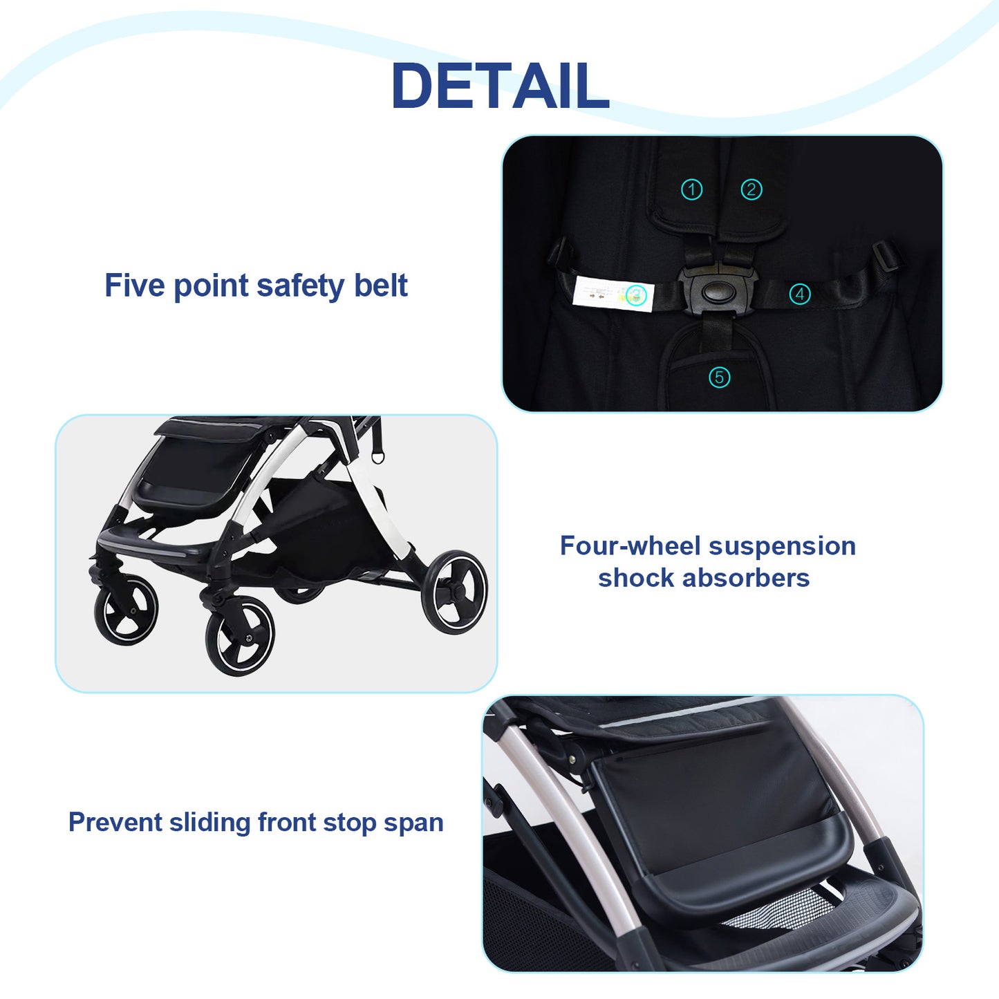 Lightweight Stroller for Toddlers, 2-in-1 Reversible and Reclinable Seat Compact Travel Stroller with Sun Canopy, Easy Carry Stroller with Adjustable Handles & Backrest