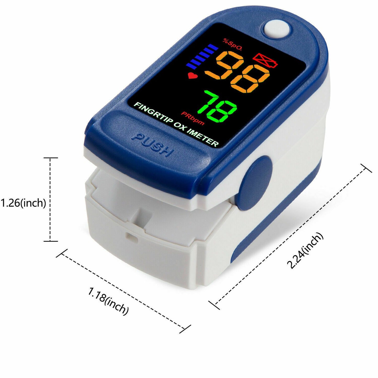 Portable Finger Pulse Oximeter, Heart Rate SPO2 Monitor Blood Oxygen LED