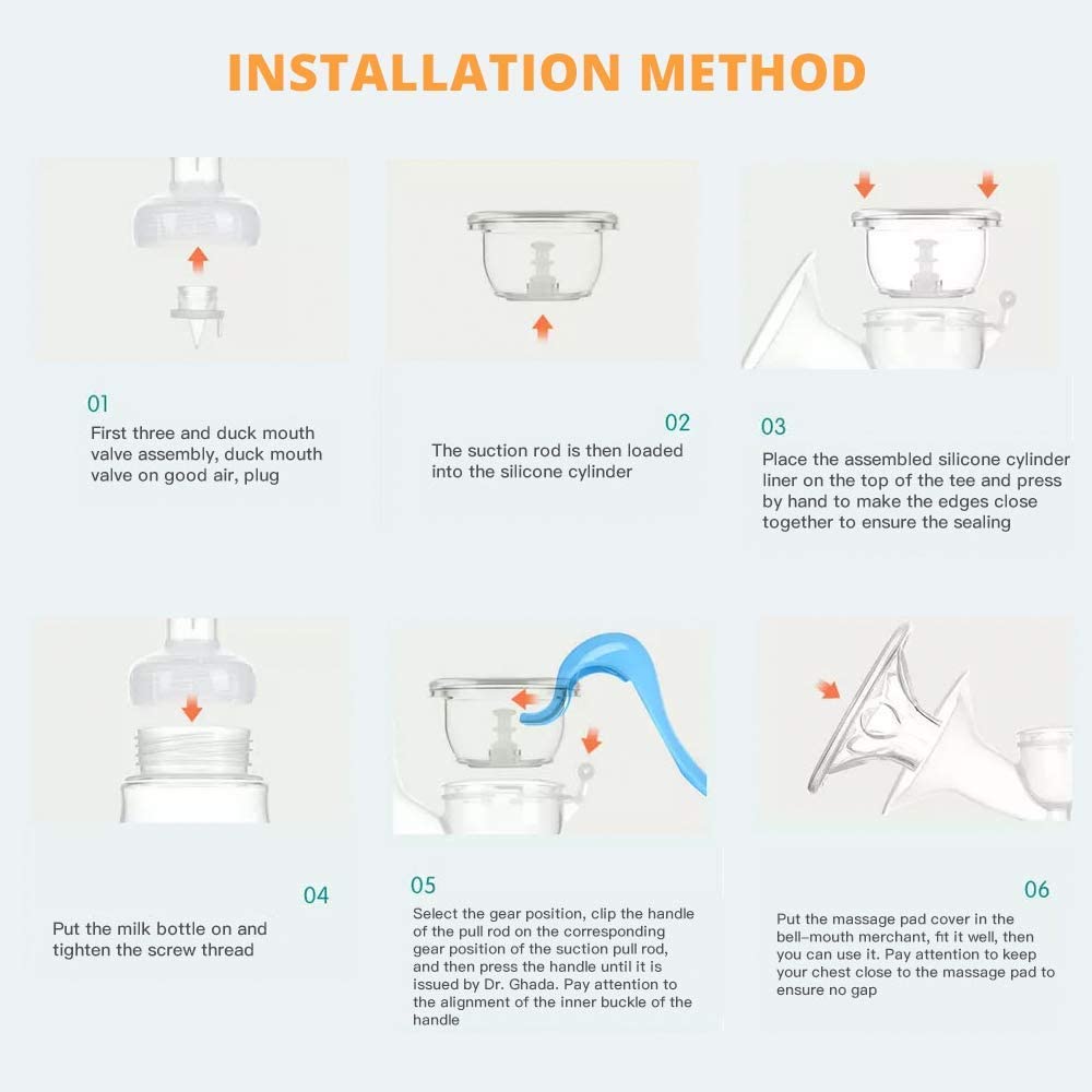 Yadala Manual Breast Pump, Portable Manual Postpartum Breast Pump Breastfeeding, Baby Feeding Pumps & Accessories, White