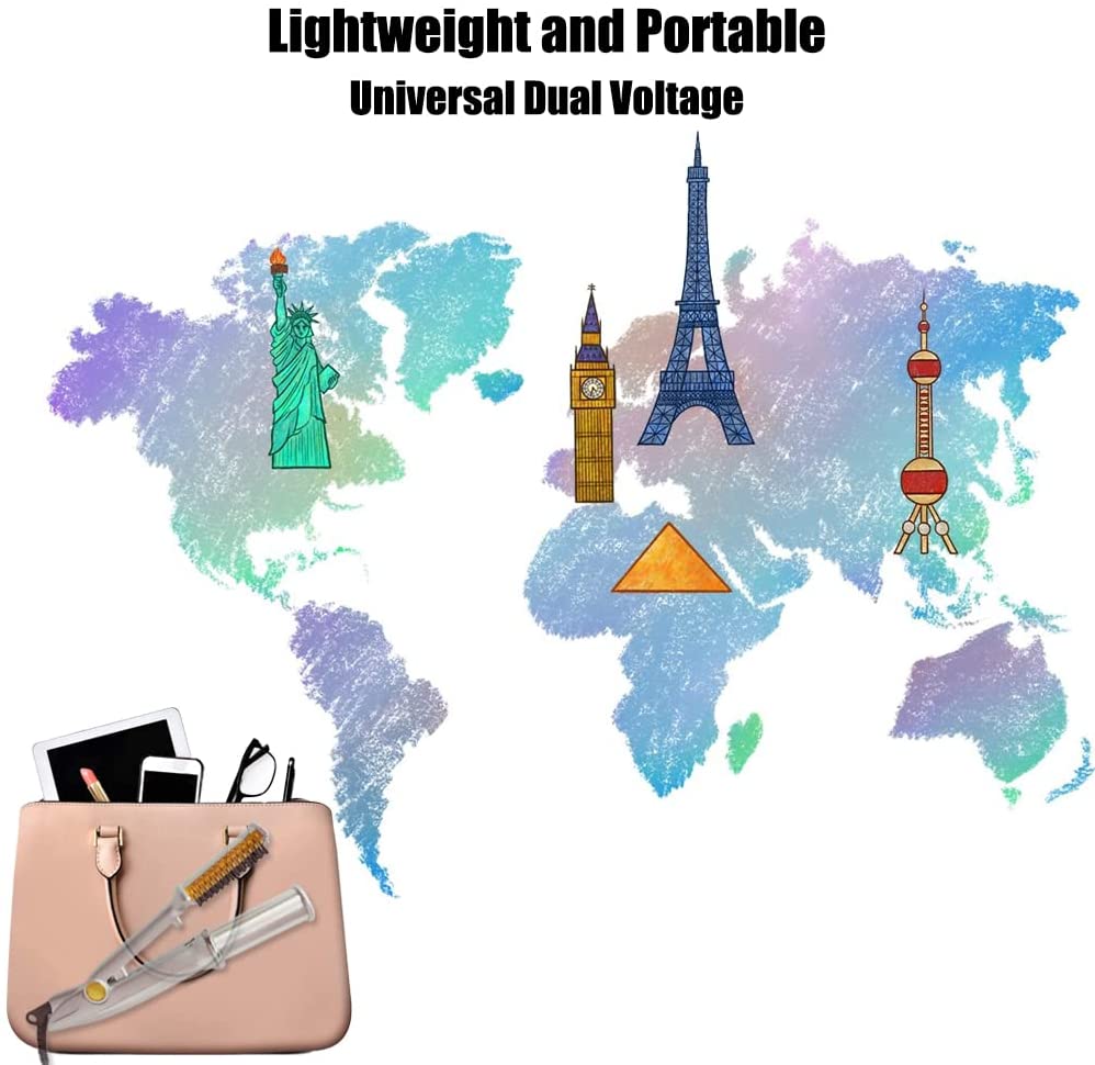 2 in 1 Hair Straightener and Curler, Freestyle Flat Iron, Heat Resistant Hair Brush Straightener for Thick Hair, 3 Adjustable Modes, for Women, Girls